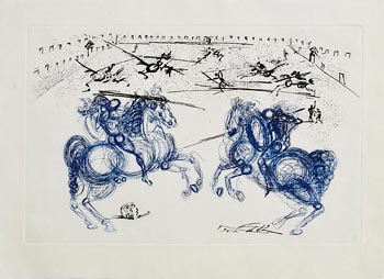 Salvador Dali, Blue Cavaliers (1973) at Morgan O'Driscoll Art Auctions