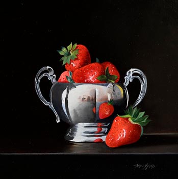 Peter Kotka, Strawberries in a Silver Bowl at Morgan O'Driscoll Art Auctions