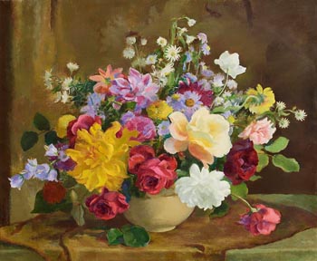 Moyra Barry, Flowers at Morgan O'Driscoll Art Auctions