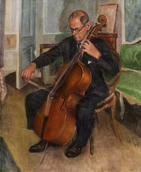 William John Leech, Home Practice: Michael O'Neill of the Dublin Chamber Orchestra c.1910 at Morgan O'Driscoll Art Auctions