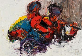 John B. Vallely (b.1941), Fiddler and Flute Player at Morgan O'Driscoll Art Auctions