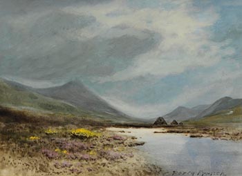William Percy French, Peat Stacks and Mountains, Connemara at Morgan O'Driscoll Art Auctions