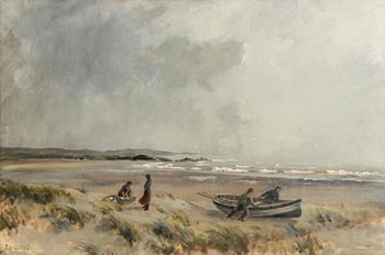 James Humbert Craig, Fishing Boat on the Shore (c.1940) at Morgan O'Driscoll Art Auctions