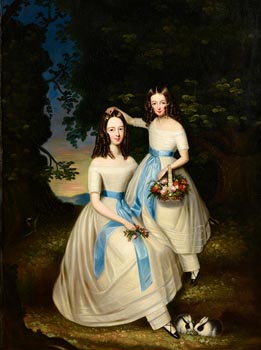 Joseph Patrick Haverty, Portrait of the Manders Sisters of Brackenstown, Co Galway at Morgan O'Driscoll Art Auctions