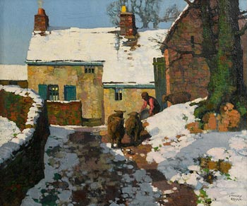 Stanley Royle, View of a Farmstead on a Snowy Morning at Morgan O'Driscoll Art Auctions
