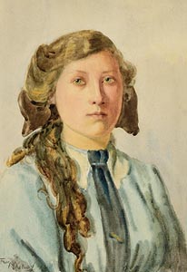 Frank McKelvey RHA RUA (1895-1974), Portrait of a Girl at Morgan O'Driscoll Art Auctions