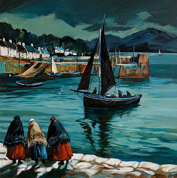 J.P. Rooney, In the Timeless Twilight of Roundstone Harbour at Morgan O'Driscoll Art Auctions