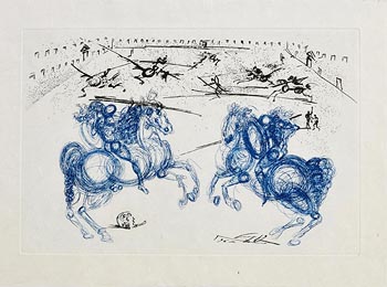 Salvador Dali, Blue Cavaliers (1973) at Morgan O'Driscoll Art Auctions