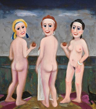 Jack Donovan, Three Graces with Dachshund (2004) at Morgan O'Driscoll Art Auctions