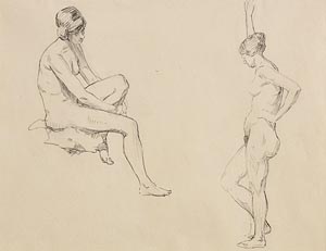 Mary Swanzy, Standing and Seated Female Nudes at Morgan O'Driscoll Art Auctions