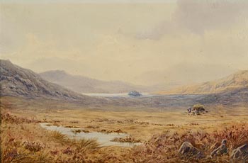 Henry Albert Hartland, At Work on the Bog (1883) at Morgan O'Driscoll Art Auctions