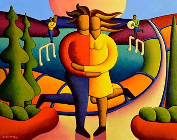 Alan Kenny, Lovers with Musicians on Notes at Morgan O'Driscoll Art Auctions