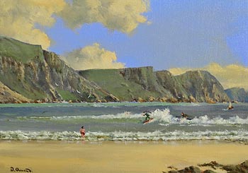 David Anthony Overend, Surfers Achill, Co. Mayo at Morgan O'Driscoll Art Auctions