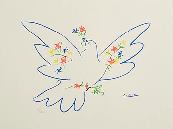 Pablo Picasso, Dove and Flowers (c.1980's) at Morgan O'Driscoll Art Auctions