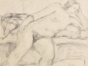 Larry Rivers, Reclining Female Nude (1950) at Morgan O'Driscoll Art Auctions