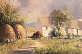 George Gillespie, Haystacks & Old Homestead, West of Ireland at Morgan O'Driscoll Art Auctions