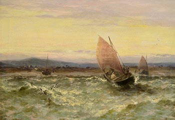 Thomas Rose Miles, Fishing Boats by the Coast at Morgan O'Driscoll Art Auctions