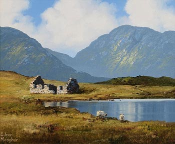 Eileen Meagher, Famine Cottage, Roundstone Bog, Connemara (1999) at Morgan O'Driscoll Art Auctions