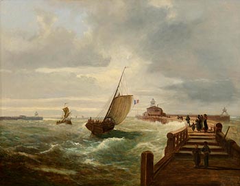 Edwin Hayes, The Pier at Ostend at Morgan O'Driscoll Art Auctions