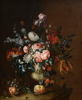 19th Century Dutch School, Still Life - Flowers and Fruit at Morgan O'Driscoll Art Auctions