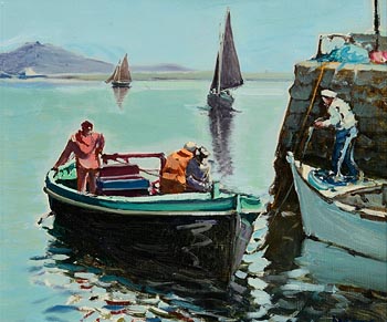 Cecil Maguire, Roundstone Harbour at Morgan O'Driscoll Art Auctions