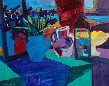 Brian Ballard, Blue Jug and Bottle (1996) at Morgan O'Driscoll Art Auctions