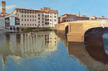 Cecil Maguire, Ponte Santa Trinita, Firenze (1990) at Morgan O'Driscoll Art Auctions