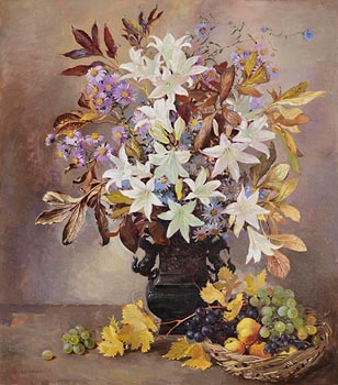 Geraldine  M. O'Brien, Still Life - Fruit and Flowers at Morgan O'Driscoll Art Auctions