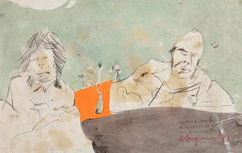 Brian Maguire, Owen and Mick in Separate Beds in Henrietta Street (1981) at Morgan O'Driscoll Art Auctions