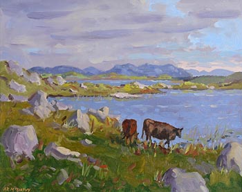 Anthony McCarthy, Cattle by the Lake, Connemara at Morgan O'Driscoll Art Auctions