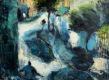 Donald Teskey, Street with Figures (1996) at Morgan O'Driscoll Art Auctions