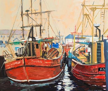 Denis Orme Shaw, Trawlers at Rest at Morgan O'Driscoll Art Auctions
