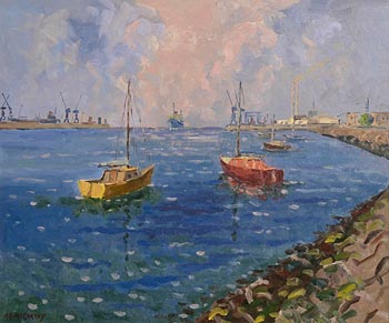Anthony McCarthy, The Liffey at East Link (1990) at Morgan O'Driscoll Art Auctions