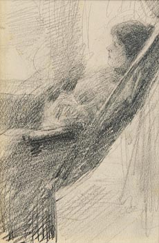 John Butler Yeats, Lily Relaxing at Morgan O'Driscoll Art Auctions