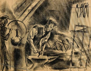 Elizabeth Rivers, The Blacksmith at Morgan O'Driscoll Art Auctions