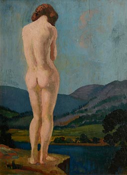 James Sinton Sleator, Female Nude in River Landscape at Morgan O'Driscoll Art Auctions
