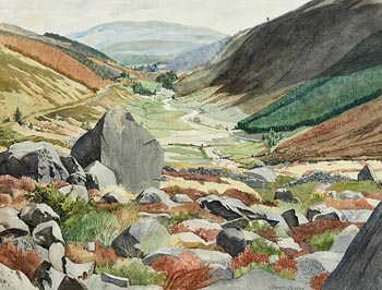 Carey Clarke, Glenmacnass, Wicklow, Landscape Towards Laragh at Morgan O'Driscoll Art Auctions