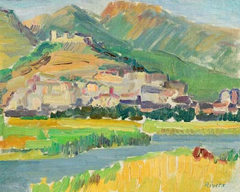 Elizabeth Rivers, Continental Hillside Village at Morgan O'Driscoll Art Auctions