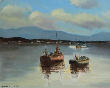 Norman J. McCaig, Donegal Lobster Boats at Morgan O'Driscoll Art Auctions