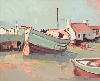 Cecil Maguire, Boats, Early Evening at Morgan O'Driscoll Art Auctions