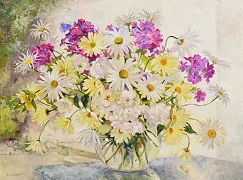 Geraldine  M. O'Brien, Still Life - Vase of Flowers at Morgan O'Driscoll Art Auctions