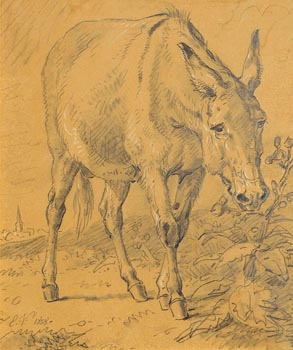 Eugene Joseph Verboeckhoven, The Lone Donkey (1858) at Morgan O'Driscoll Art Auctions