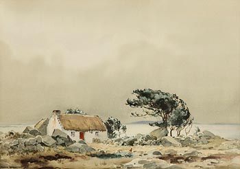 Frank J. Egginton, Cottages near Kilkieran, Connemara at Morgan O'Driscoll Art Auctions