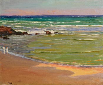 Sir John Lavery, The Beach, Evening, Tangier (1920) at Morgan O'Driscoll Art Auctions