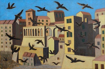 Stephen McKenna, Pitigliano with Birds (2005) at Morgan O'Driscoll Art Auctions