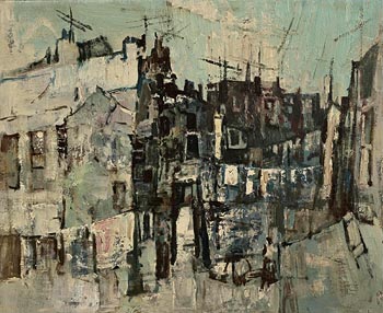 George Campbell, Dublin Streets at Morgan O'Driscoll Art Auctions