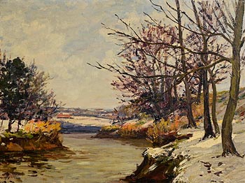 Hans Iten, Winter on the Lagan at Morgan O'Driscoll Art Auctions