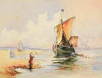 Johan Barthold Jongkind, Unloading on the Shore, Antwerp at Morgan O'Driscoll Art Auctions