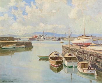 Maurice Canning Wilks, Calm Morning, Carrick Harbour, Co. Antrim at Morgan O'Driscoll Art Auctions