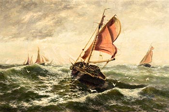 Thomas Rose Miles, Trawlers Off The Coast at Morgan O'Driscoll Art Auctions